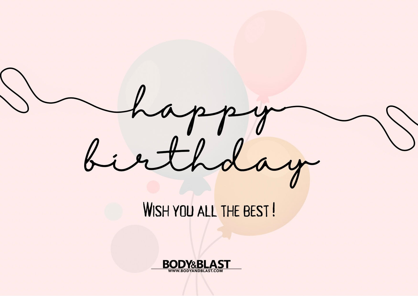 Body and Blast Happy Birthday (pink) - Greeting Card Body and Blast Cards