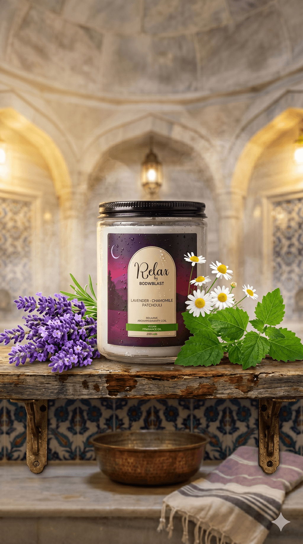 Relax Candle 200g - Lavender Chamomile Patchouli