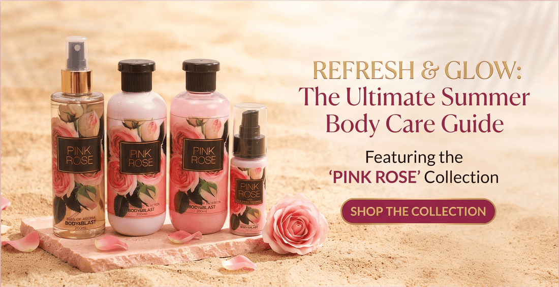 Body and Blast Pink Rose Gift Set for summer