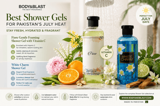 Best Shower Gels for Pakistan in July | Fiore Vitamin C & White Charm | Body & Blast