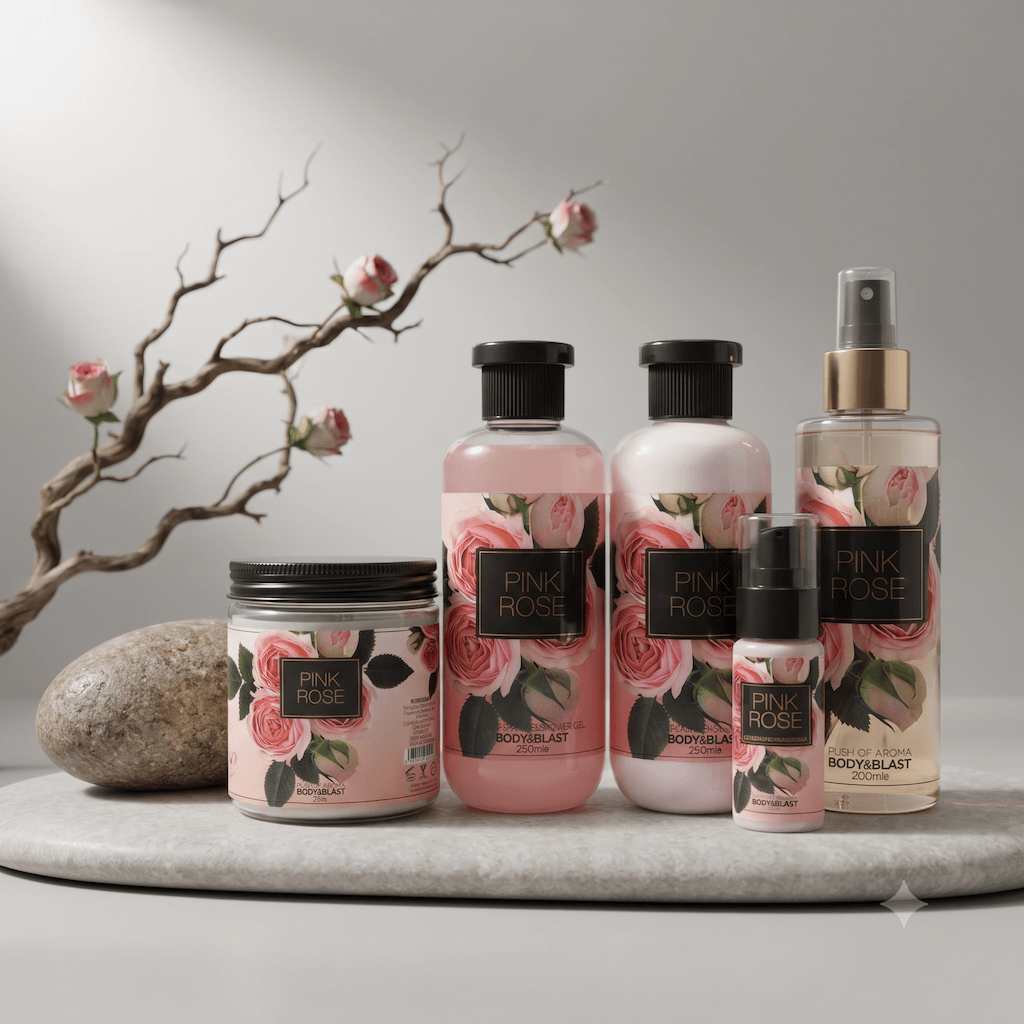 Cherry Pop bath and body gift set including lotion, mist, face wash and candle