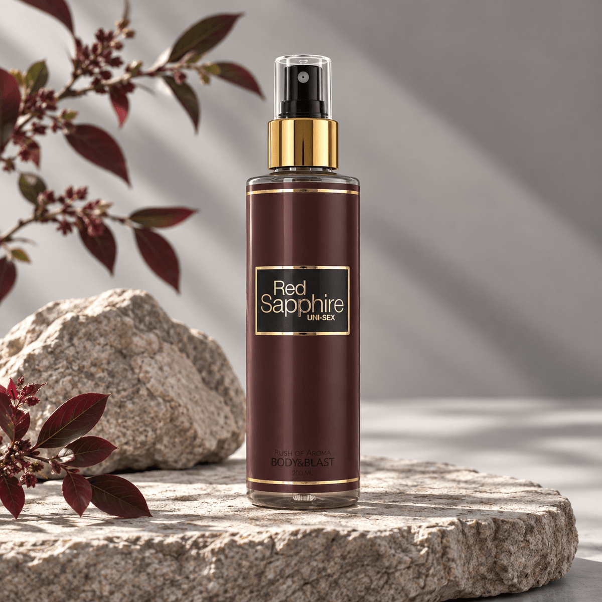 Red Sapphire niche body mist inspired by baccarat