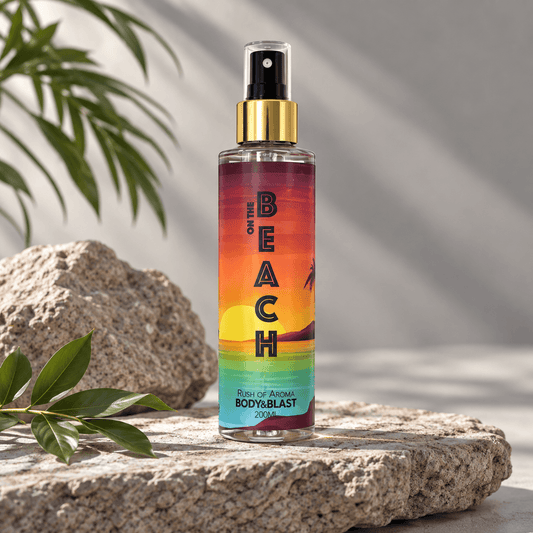 Perfect day on a beach with fruits and flowers body mist