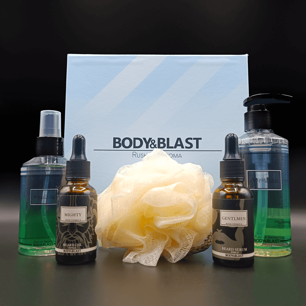 Body and Blast AcquaDolce and Beard – Gift Box – 30% off body and blast acquadolce beard beard oil body cologne body wash bundle hair men oil organic perfume scented serum shower gel